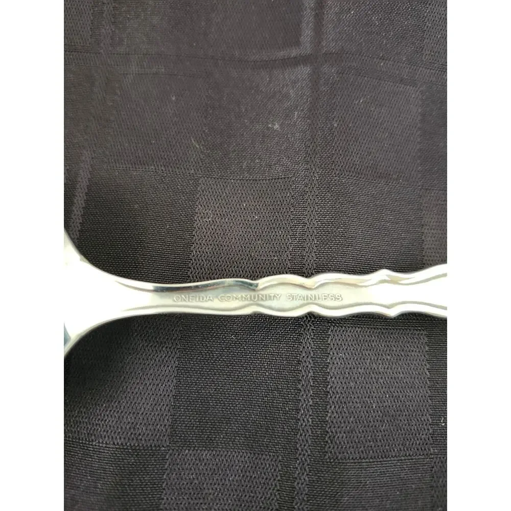 Oneida Community Stainless Cello Solid Serving Spoon Burnished Flatware